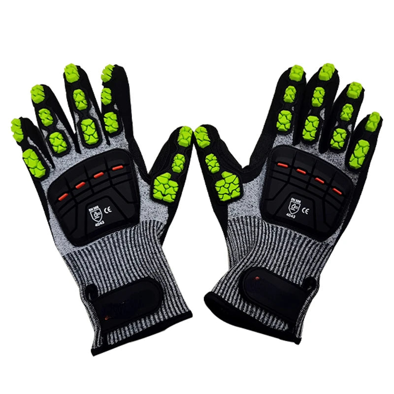 Anti-Vibration Work Gloves with TPR Knuckle Guard